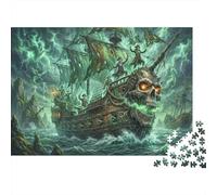 Skull Ghost Ship 1000 Piece Jigsaw Puzzle,Impossible Challenge,Adults & Kids 14+,Home Wall Decor,Educational Toy,Premium Cardboard,Gift Idea,Stress Relief 70x50cm
