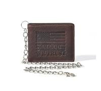 Skull Gothic Chain Wallet Leather - Punk Bifold Halloween Goth Accessories | Unisex, Black, Black, 1 Inch, Reaper's Clutch