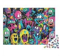 Skull Graffiti Puzzle for Adults 1000Pc Recyclable Street Art Senior Puzzles Impossible Hard Difficult Challenging Relieve Senile Dementia Activity 52x38cm/1000pcs