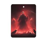 Skull Grim Reaper Skeleton Gothic Car Air Freshener Decorative Hanging Aromatherapy Tablets for Car Trucks Square