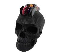 Skull Guitar Pick Holder, Heavy Metal Decor Storable 21 Picks Storage, Geometric Skull Music Accessory Gift for Guitarist Punk Gothic Rock Lovers (A)