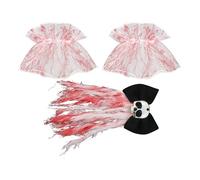 Skull Hair Clip | Skeleton Hair Clips with Bow Tie - 3 Pieces Gothic Accessory for Masquerade Themed Event Photography Show