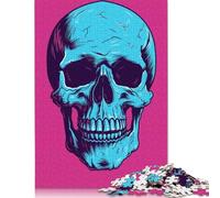 Skull Halloween Retro Puzzle Brain Teaser Paper Rectangular Jigsaw Puzzle for Adults Teen 500pcs (52x38cm)