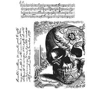 Skull Halloween Stamps for Card Making DIY Scrapbooking Words Phrase Transparent Silicone Seal Stamp for Paper Crafting Handmade Crafts Scrapbooking Supplies Arts Crafts Scrapbook Photo Album Decor