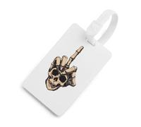 Skull Hand FCK-Off Luggage Tags with Name ID Card TPU Travel Bag Tag for Suitcases