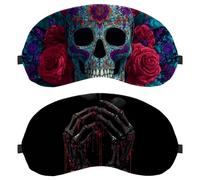 Skull Hand with Rose 2-Pack Light-Blocking Soft Breathable Eye Masks with Eye Patches and Sleep Masks