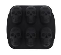 Skull Head Baking Mold Soft Silicone Halloween Skeleton Head Cake Mold for Cake Biscuit Chocolate Candy Ice Made of Food Grade Silicone Durable and Heat Resistant Easy to Clean