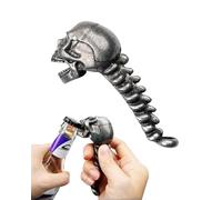 Skull Head Bottle Opener,Durable Stainless Steel Halloween Gifts, Ergonomic Spine Grip, Portable Bartender Head Party Essential