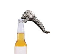 Skull Head Bottle Opener,Durable Stainless Steel Halloween Gifts, Ergonomic Spine Grip, Portable Bartender Head Party Essential