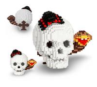 Skull Head Building Blocks Set, 3000+ PCS Gothic Spider Arachnid Mini Bricks Model Toys with Snake, Skeleton Head Collectible Decorative Kit, for Adults & Teens