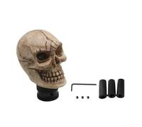 Skull head shift knob for manual cars gear lever sports style with metal plastic design providing durability and compatibility with various models (Gray)