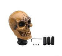Skull head shift knob for manual cars gear lever sports style with metal plastic design providing durability and compatibility with various models (Yellow)
