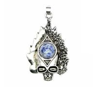Skull Head Skeleton Pendant Natural Crystal Stone Bead Gift -Blue Spot