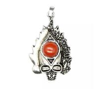 Skull Head Skeleton Pendant Natural Crystal Stone Bead Gift -Red Stone