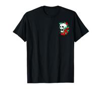 Skull Head Skeleton Red Rose Halloween Gothic Graphic T-Shirt