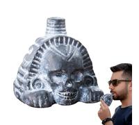 Skull Head Toy - Sounding Screams, 9 cm Large Human Skeleton Head, Realistic Bone Design, Table Decoration | For Halloween, Christmas, Birthday, Party, Home, Scary