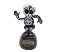 Skull Head Wobbler - Solar Movement Halloween, Car Desk Tabletop Figure, Haunted House Dashboard Statue, Scary Party Office Item Car Dashboard Gadget for Interior Decoration