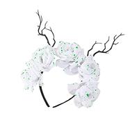 Skull Headband Rose Flower Crowns Hairband Day Of The Dead Halloween Tiaras And Crowns Goth Flower Halloween For Kids Black