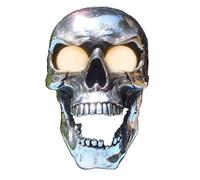 Skull Headlight - Chrome Motorcycle Front Lamp, Retro Skull Shaped Light Fixture | Resin Bike Headlight Skull Design, Decorative Front Light for Night Rides, Motorbike Custom Styling, Street Cruiser