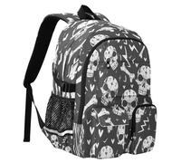Skull Heart Bones Pattern Travel Backpack 14 Inch Laptop Computer Bag Sturdy School Bag College Bookbag