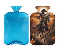Skull Horse Hot Water Bottle with Cover, Skeleton Moon Trees 2L Hot Water Bag for Pain Relief, Neck Soft and Shoulder, Hand Feet Warmer, Hot and Cold Compress for Adult Kids