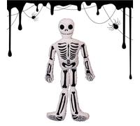 Skull Human Skeleton Cushion - Plush 40cm | Halloween Skull Plush Toy | Soft Decorative Pillow For Home Office Sofa Desk Bedroom Photoshoot Shelf Tabletop Couch Bed Car Adults