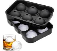 Skull Ice Cube Tray with Lid - 3D Black BPA-Free Silicone Mold Makes 4 Vibrant Skull Ice Cubes for Whiskey, Cocktails & All Drinks