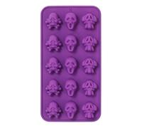 Skull Ice Mould | Skeleton Head Ice Cube Freezer Tray - 15 Cavities Easy Release Silicone Mould for Food Cold Cubes for Parties Drink Champagne Whiske