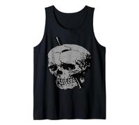 Skull Illustration with Tamping Iron Vector Grey Tank Top