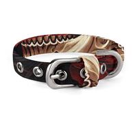 Skull Image Poster Collar Easy-Fastening Buckle，Pet Supplies Adjustable ，Dog Collar The D-Ring Design Allows for Towing Or Hanging Tags，for Small to Medium-Sized Dogs.