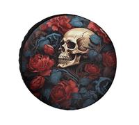 Skull Image Poster Spare Tire Cover Weatherproof Tire Diameters 24" to 36" Universal Waterproof Wheel Protectors for Trailers