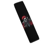 Skull in Beret with Rifles Funny Car Seat Belt Pads Soft Shoulder Seatbelt Pads Protector Car Interior Accessories