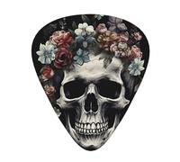 Skull In Darkness 12 Pack Guitar Plectrums With Storage Case, 0.46/0.71/0.96mm, Including Thin, Medium Thick Guitar Plectrums For Electric Guitars Bass Ukulele