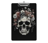 Skull in Darkness Clipboard, A4 Acrylic Clipboard with Hanging Hole, Ultra-Light Clip Board - Holds 100 Sheets, Shatterproof Document Holder for Office, 12.5" X 8.5"