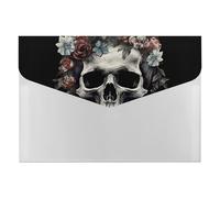 Skull in Darkness File Folder, Plastic Accordion File Folders with 6 Pockets, Expanding File Organizer with Snap Closure, Portable Document Paper Organizer, Office Supplies Filing Folders