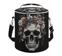 Skull in Darkness Lunch Bag, 15L Portable Leakproof Picnic Basket with Shoulder Strap, Insulated Picnic Cooler Bag for Camping, Beach, Hiking & Groceries