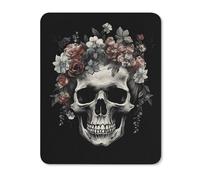 Skull in Darkness Mouse Pad, Non-Slip Mousepad, Stitched Edges Waterproof Vertical Version Mouse Mat with Cute Pattern for Gaming Work Computer Office 11.8"x9.8"