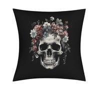 Skull in Darkness Pillow Covers Soft and Comfortable Invisible Zipper ，Home Decor 18x18 Inch Edging Technology，Throw Pillow Covers for Couch Sofa Bedroom Living Room.