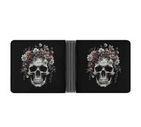 Skull in Darkness Wallet for Men & Women Ultra Slim PU Leather Bifold Wallet, Credit Card Holder for Travel