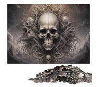 Skull in Organic Form Wooden Jigsaw Puzzle, Adult Brain Game, 300 Pieces | Festive puzzle present: solo or shared puzzle time over several sessions.