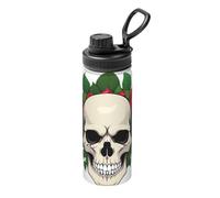 Skull in Roses 18oz Bulk Insulated Water Bottle, Stainless Steel with Lid for Adults. Ideal for Everyday Use and Outdoor Activities