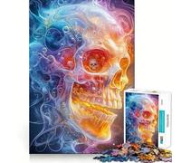 Skull in Smoke for Adults 1000 Piece Jigsaw Puzzle Mind Puzzle Relaxing Fun Image Assembly Warm Surprise 38x26cm
