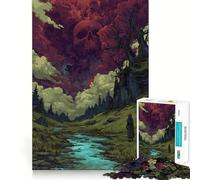 Skull in The Sky, Ill Omen 1000 Piece Jigsaw Puzzles for Adults Sharp Logic Toy Home Leisure Tight Cut Heartfelt Gift 50x75cm