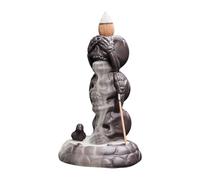 Skull Incense Burner - Waterfall Reflux, Art Reflux Holder | Art Support | Halloween Decorative Burner with 20 Incense Stickers, Creative Portable, Zen Accessories and Atmosphere