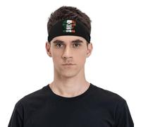 Skull Irish Flag Sports Headbands for Men Women, Moisture Wicking Workout Headband, Sweatband for Running,Cycling,Football,Yoga