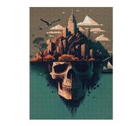 Skull Island City of Shadows Illustrated Jigsaw Puzzle for Adults, 500 PCS