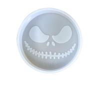 Skull Jack Nightmare Round Face Freshie Silicone Mold for Scented Aroma Beads Car Candle, Soap Oven Safe to Bake Heat Resistant to 400 F 4 x 4 x 1” inch