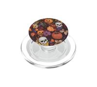 Skull Jack O Lantern Maple Leaf Purple Orange Fall Pumpkin PopSockets PopGrip for MagSafe