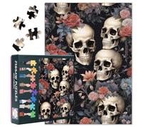 Skull Jigsaw Puzzles 1000 Pieces for Adults Day of the Dead Puzzle Home Wall Decoration Suitable for Game Nights Adult and Adolescent Family Toy Finished Size: 70x50cm