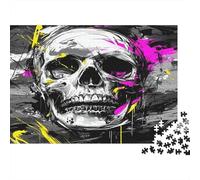 Skull Jigsaw Puzzles Puzzle for Adults Kids. 1000 Pieces Abstract Art Impossible Challenge Toy Educational Game Home Decoration for Educational Games Gifts 1000pcs (75x50cm)